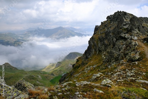 above clouds, adventure, albania, albanian alps, balkans, beautiful, blue, clouds, cursed mountains, day, djeravica, doberdol, dobërdol, fog, gjerovica, green, highest, hike, hill, kosovo, landscape, 
