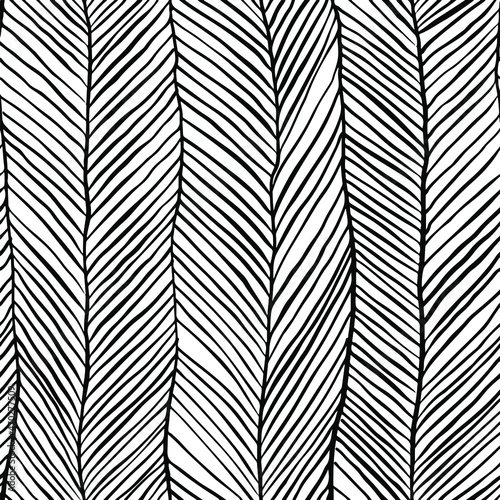 Doodle pattern black and white, herringbone ornament