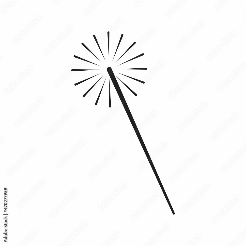 Magic and wand - black icon Magic and wand - black icon