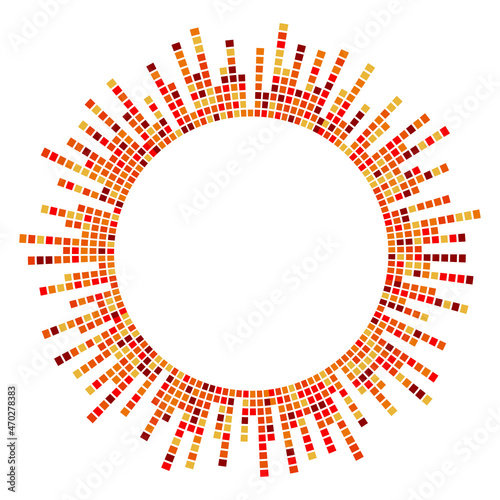 Abstract circular equalizer. Eq round audio soundwaves. Graphic equalizer. Frame. Vector illustration