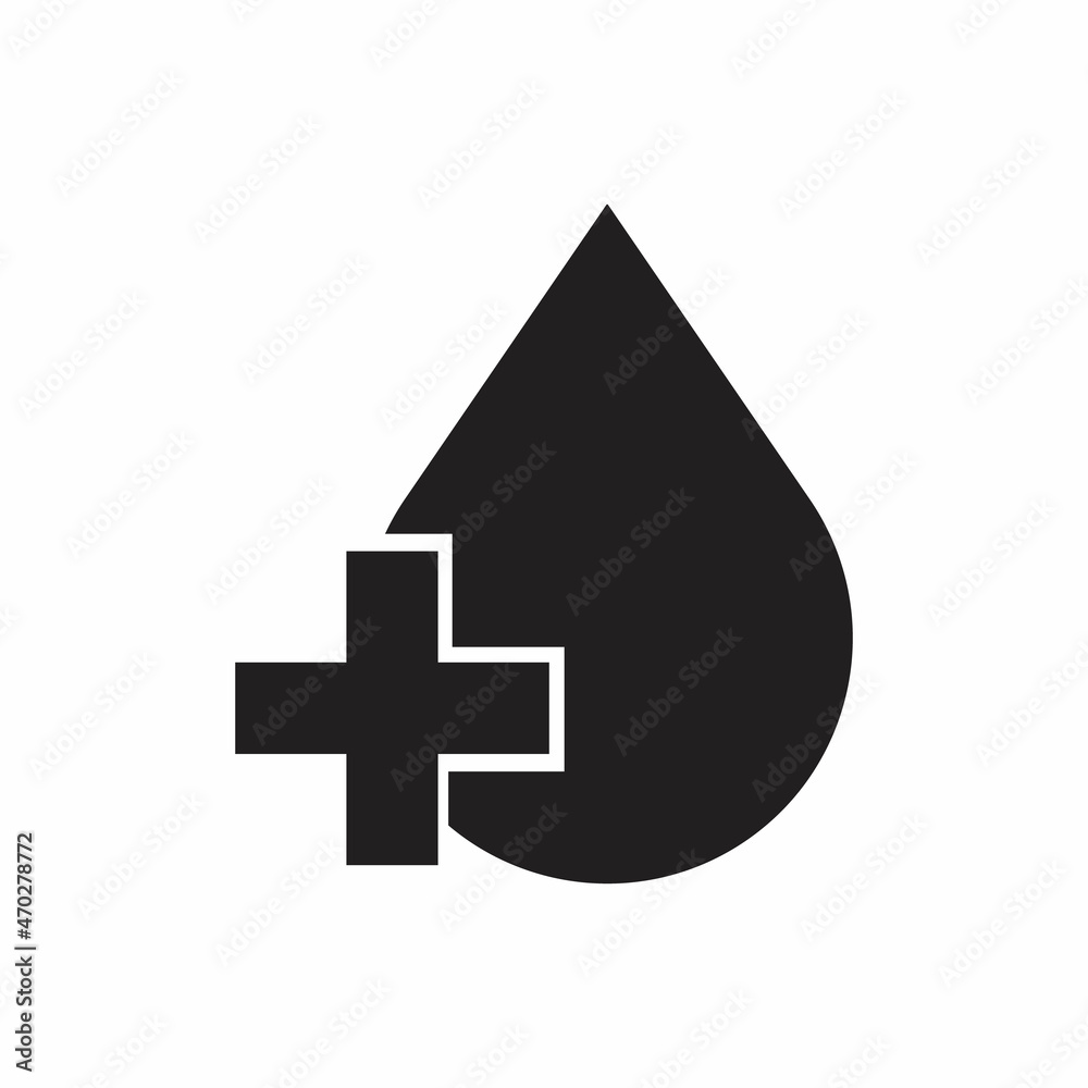 drop of blood and medical cross. simple icon drop of blood and medical cross. simple icon
