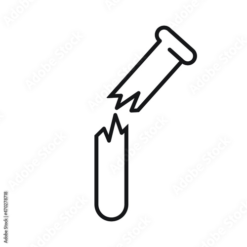 Broken laboratory beaker, Test tube icon
