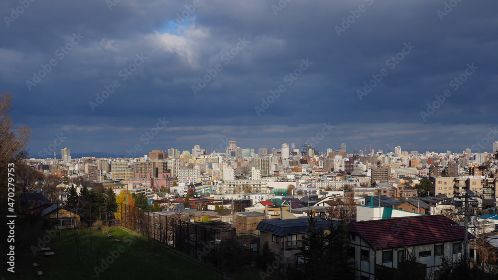 旭山記念公園から見下ろした札幌市街