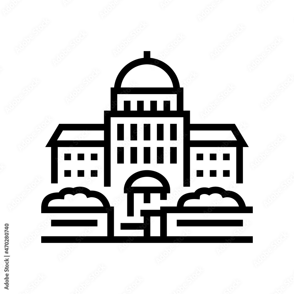 parliament state structure building line icon vector. parliament state structure building sign. isolated contour symbol black illustration
