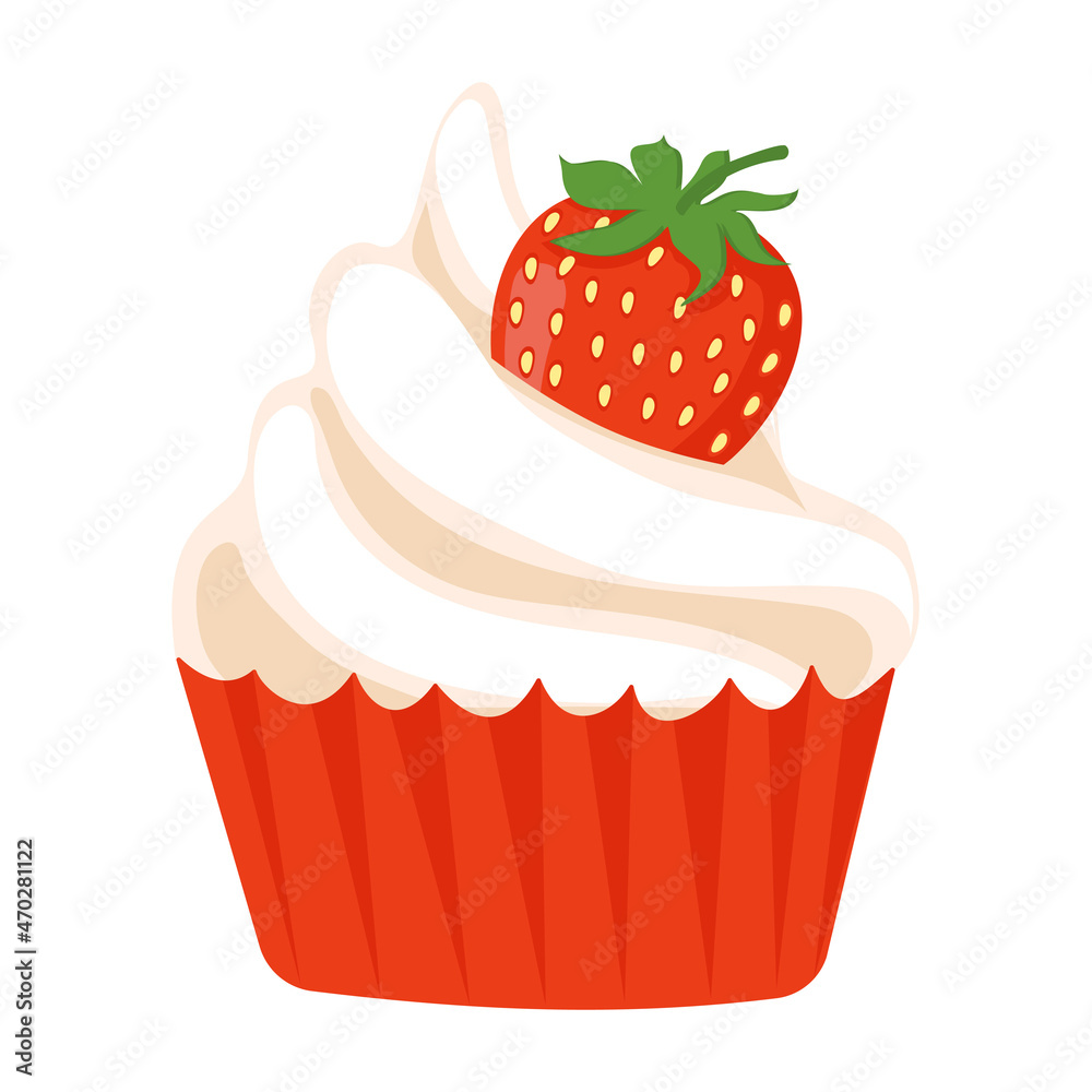 cupcake with straberry on top cupcake with straberry on top