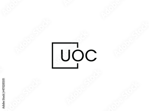 UOC letter initial logo design vector illustration