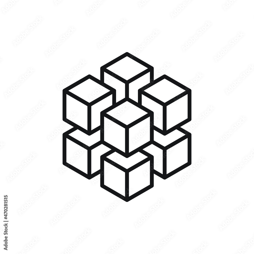 3d cube with eight blocks 3d cube with eight blocks