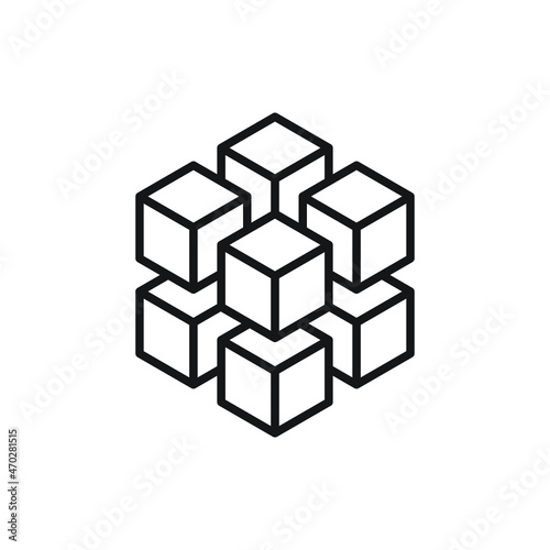 3d cube with eight blocks