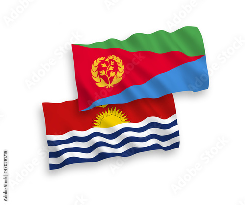 Free Download National vector fabric wave flags of Republic of Kiribati and Eritrea isolated on white background. 1 to 2 proportion. - GFXLoad