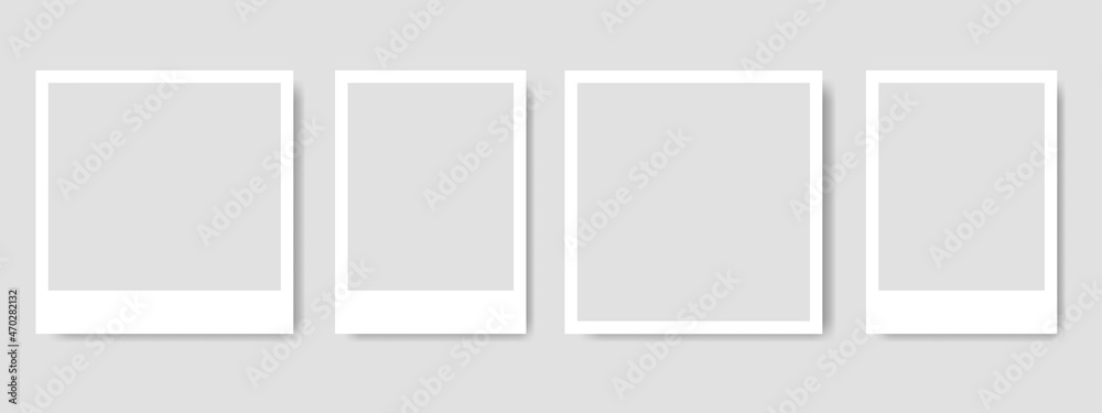 Realistic set of empty photo frames mockups. Collection of retro photo frames. Vector illustration. Realistic set of empty photo frames mockups. Collection of retro photo frames. Vector illustration.