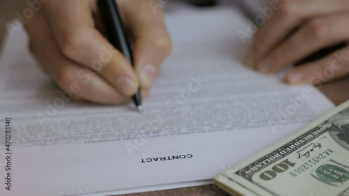 Wallpaper Mural Bribery and Corruption. Businessman Takes Money While Making Deal to Agreement Real Estate Contract and Financial Corporate. Bribery and Corruption Concept, Bribe in Form of Dollar Bills. Torontodigital.ca