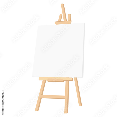 easel paint stand and canvas photo