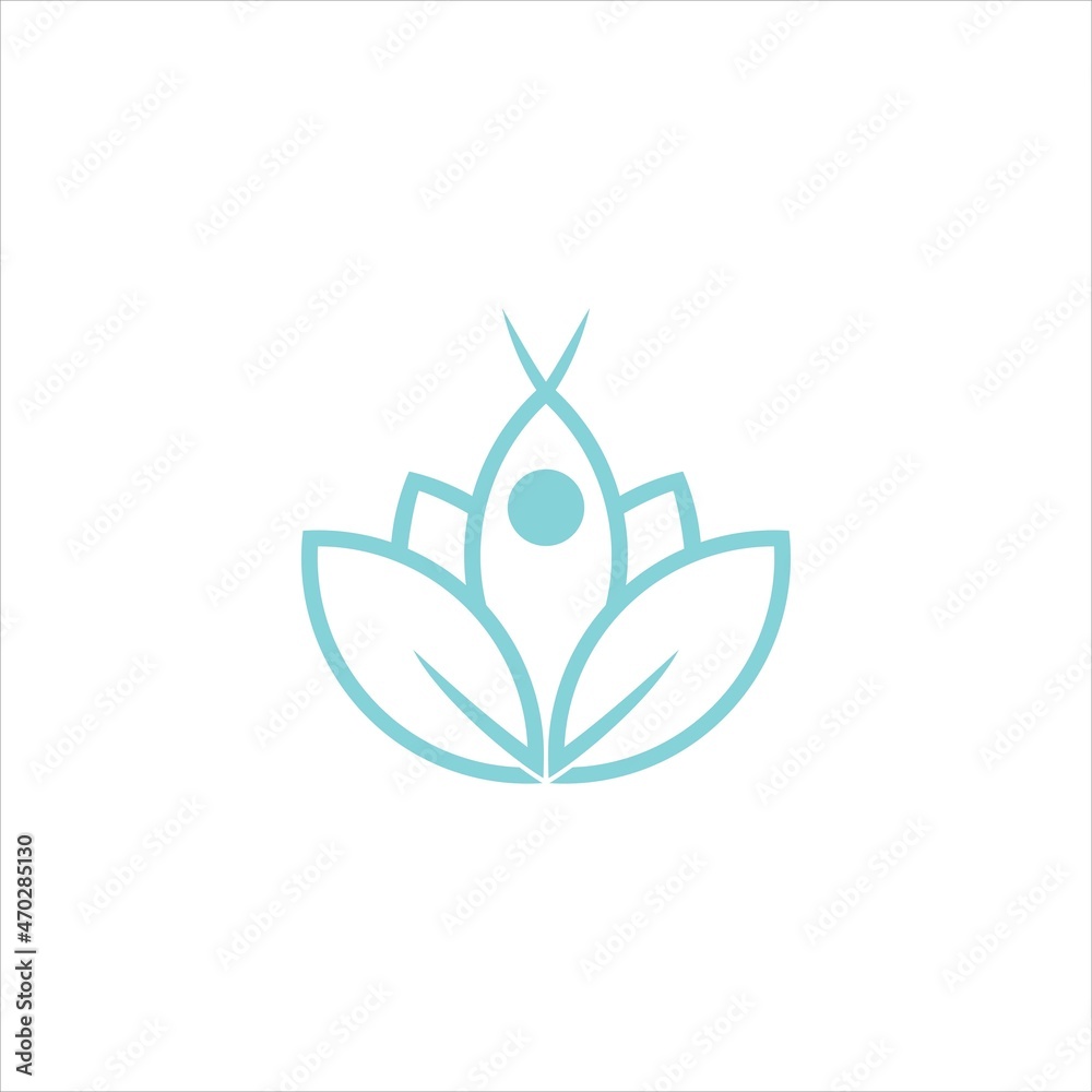 yoga logo vector template line
