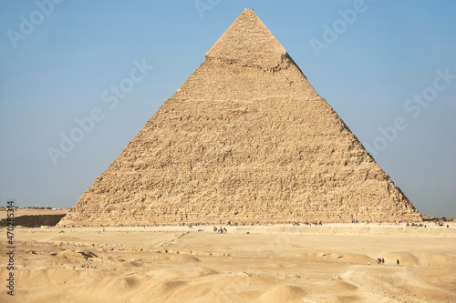 Pyramid of Khafre  also read as Khafra  Khefren  or of Chephren is the second-tallest and second-largest of the Ancient Egyptian Pyramids of Giza