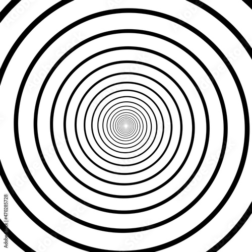 Black and white hypnotic optical Illusion spiral background