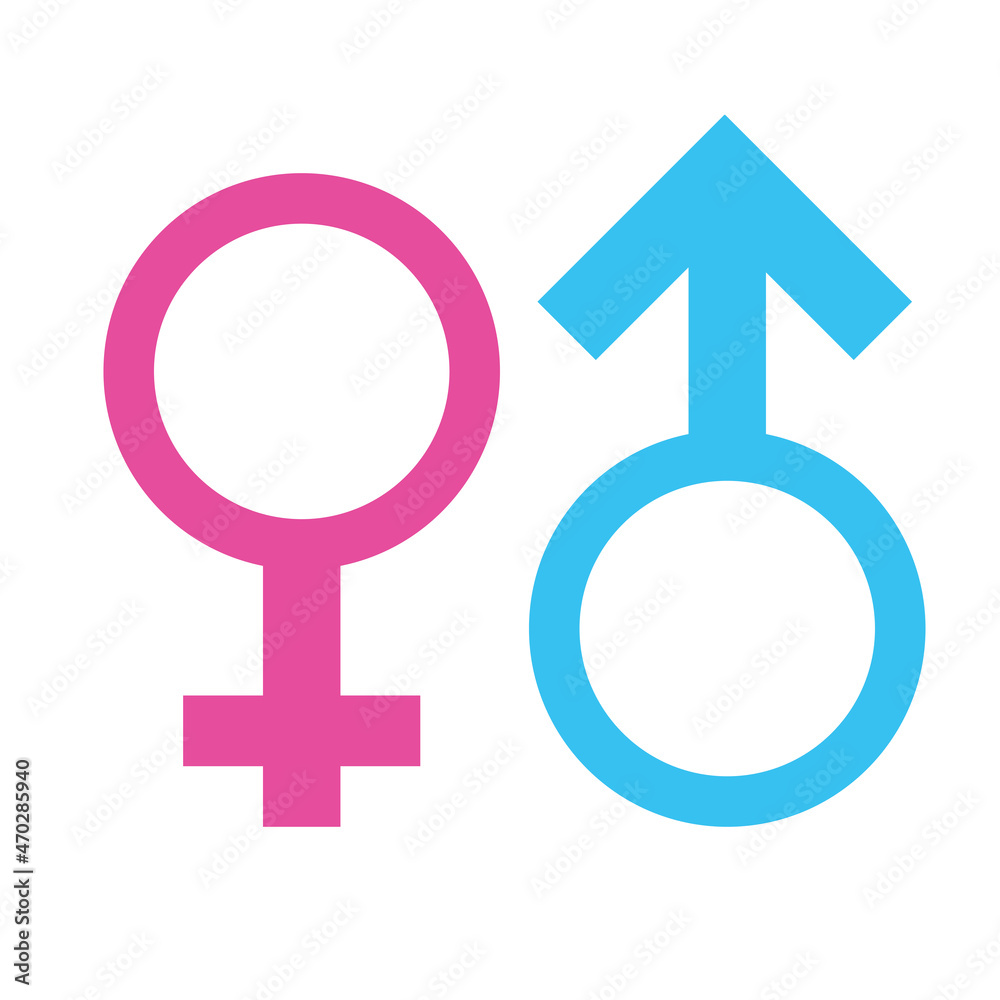 Female and male sign flat icon vector Female and male sign flat icon vector
