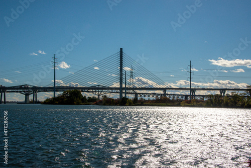 Central part of the new Champlain Bridge in Montreal
