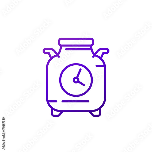 cryobank, time in storage tank, cryo bank line icon