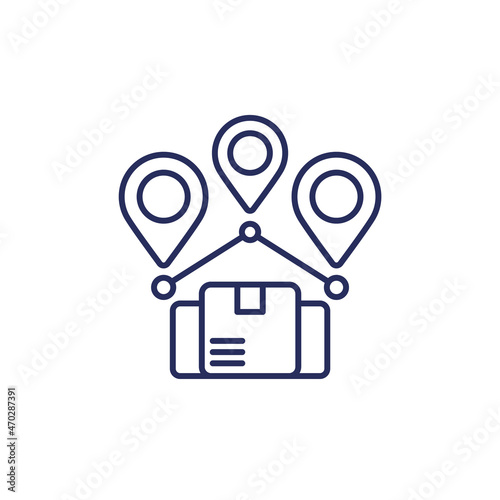 Dropshipping line icon, order fulfillment