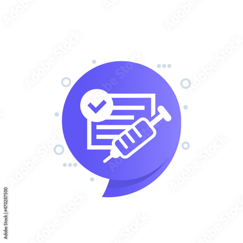 vaccination certificate or card icon