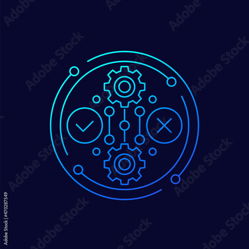 positive and negative line vector icon