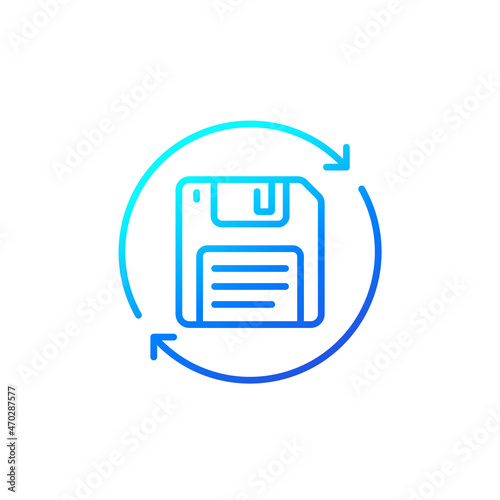 backup, floppy disk line icon