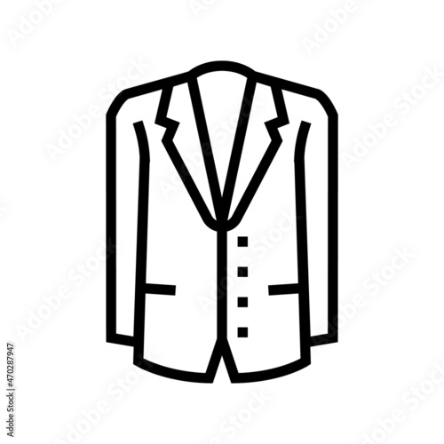suit male formal clothing line icon vector. suit male formal clothing sign. isolated contour symbol black illustration