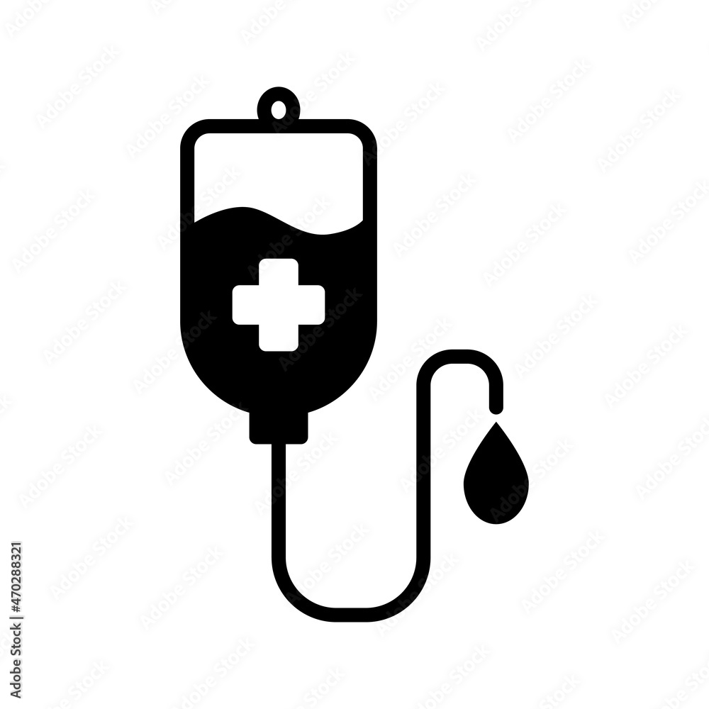 Iv blood bag icon vector on trendy design. Iv blood bag icon vector on trendy design.