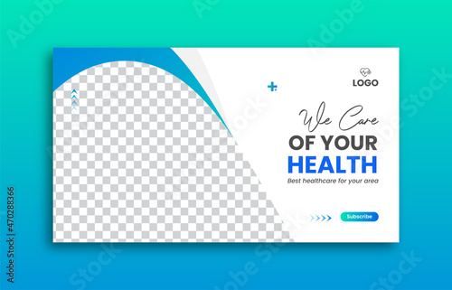 Medical healthcare Landscape social media post, medical web banner design