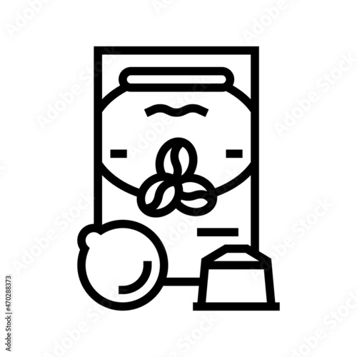 pods coffee package line icon vector. pods coffee package sign. isolated contour symbol black illustration