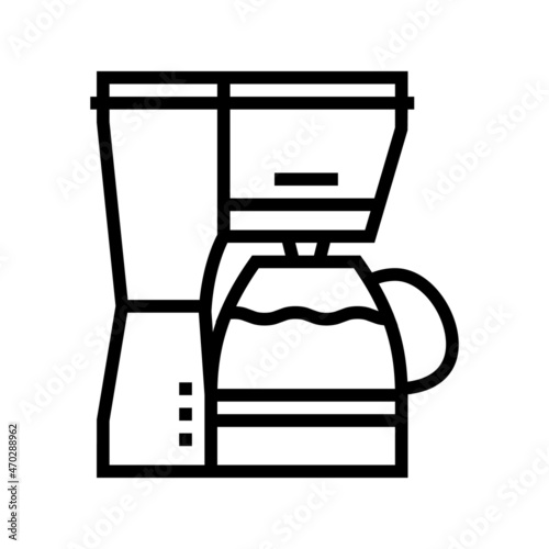 maker coffee electronic device line icon vector. maker coffee electronic device sign. isolated contour symbol black illustration