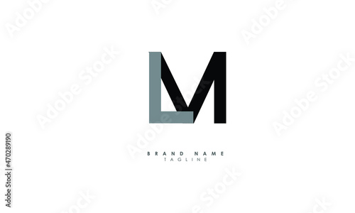 Alphabet letters Initials Monogram logo LM, ML, L and M
