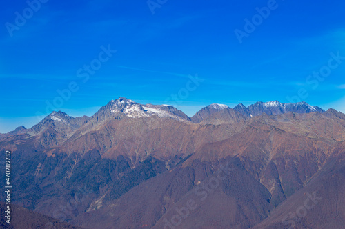 View from the trekking trail Rosa Khutor Ski Resort, Sochi, Russia