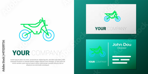 Line Mountain bike icon isolated on white background. Colorful outline concept. Vector