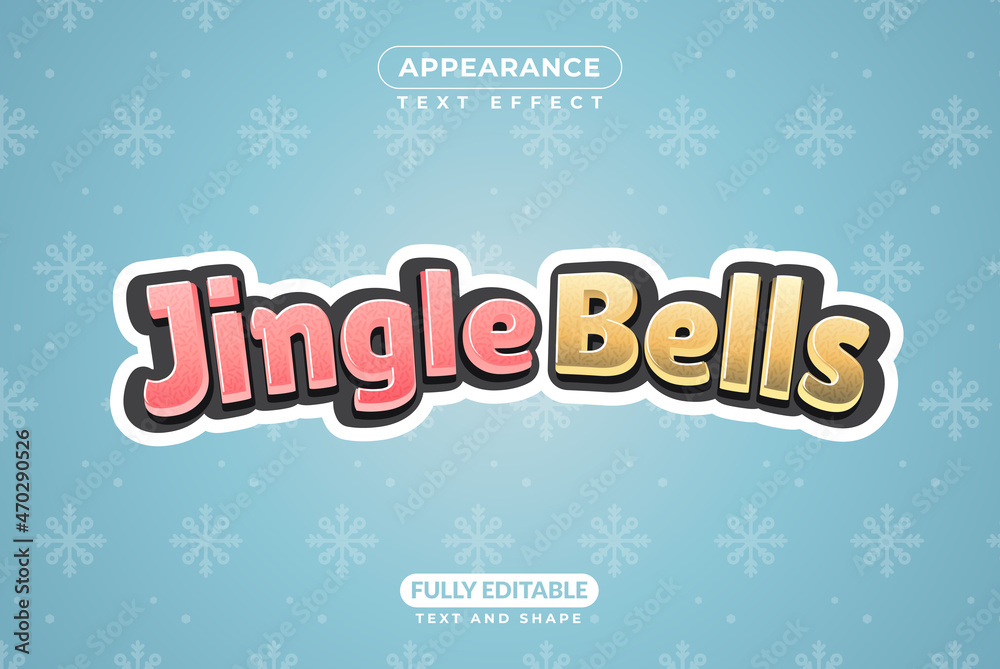 Editable Text Effect Jingle Bells Merry Christmas Holiday Event Vector Style Editable Text Effect Jingle Bells Merry Christmas Holiday Event Vector Style