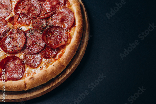 pizza meat cheese food fast food italian pepperoni photo