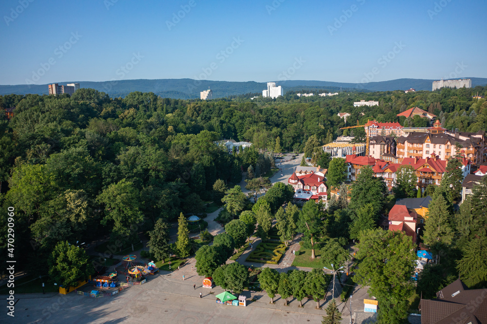 Truskavets panoramic view from drone