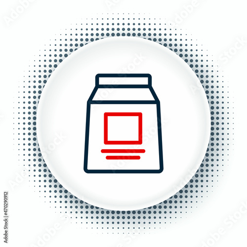 Line Sports nutrition bodybuilding proteine power drink and food icon isolated on white background. Colorful outline concept. Vector