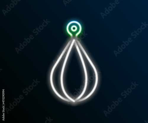 Glowing neon line Punching bag icon isolated on black background. Colorful outline concept. Vector
