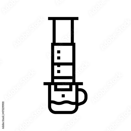 aeropress coffee equipment line icon vector. aeropress coffee equipment sign. isolated contour symbol black illustration