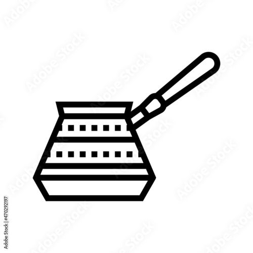 turkish cezve coffee make tool line icon vector. turkish cezve coffee make tool sign. isolated contour symbol black illustration