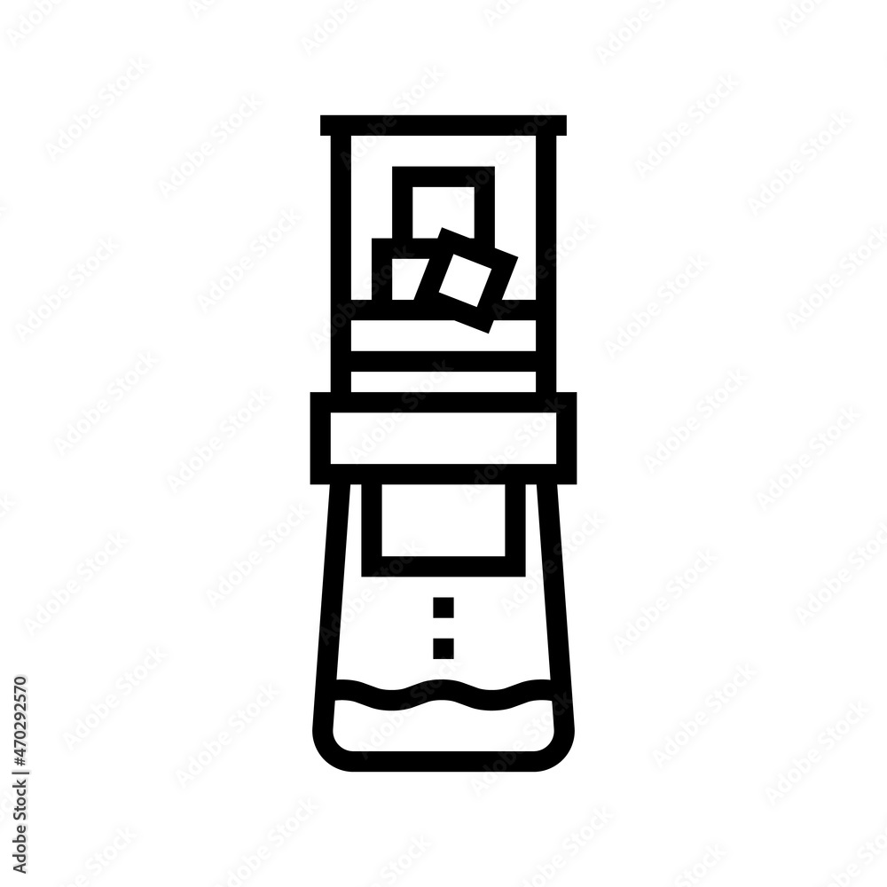 ice drip coffee maker line icon vector. ice drip coffee maker sign. isolated contour symbol black illustration