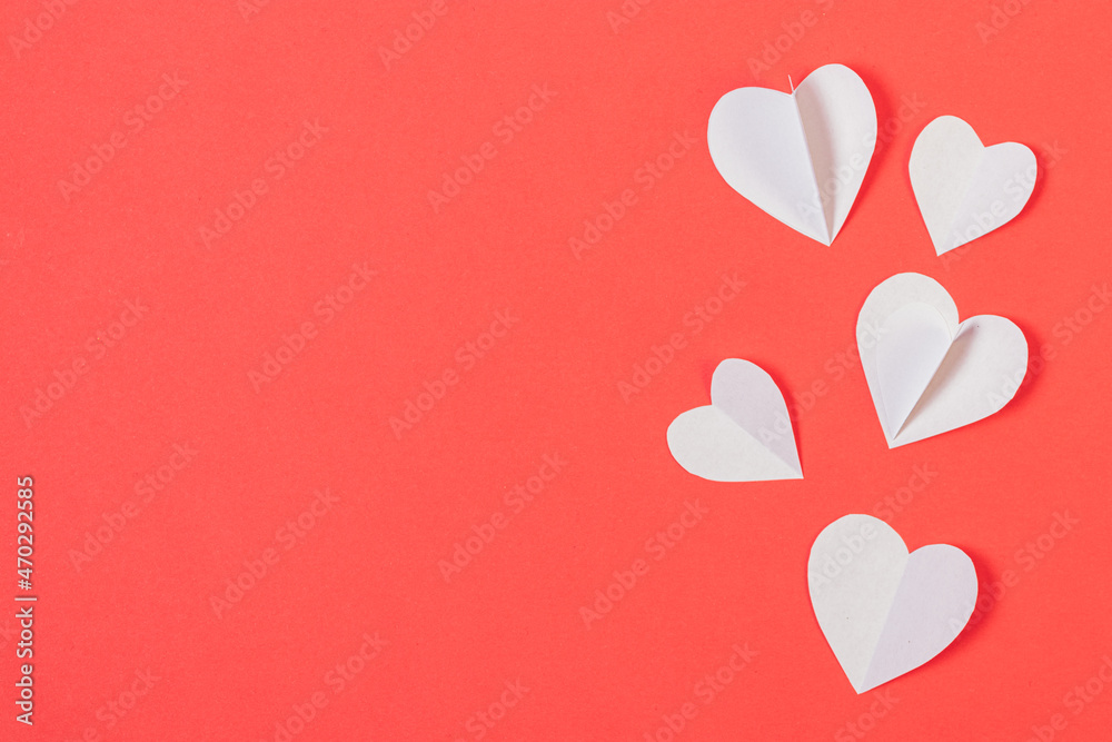 Valentines Day background with paper hearts Valentines Day background with paper hearts