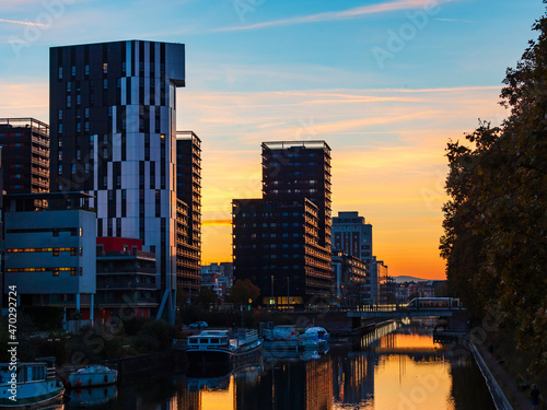 Majestic colors of the sky. Sunset in Strasbourg.