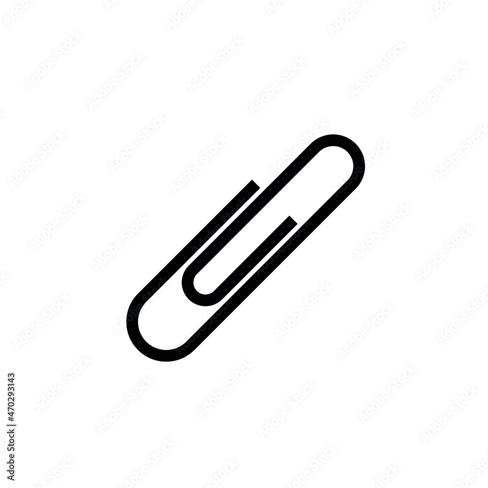 Paper clip icon. Vector sign. Isolated symbol on white background.