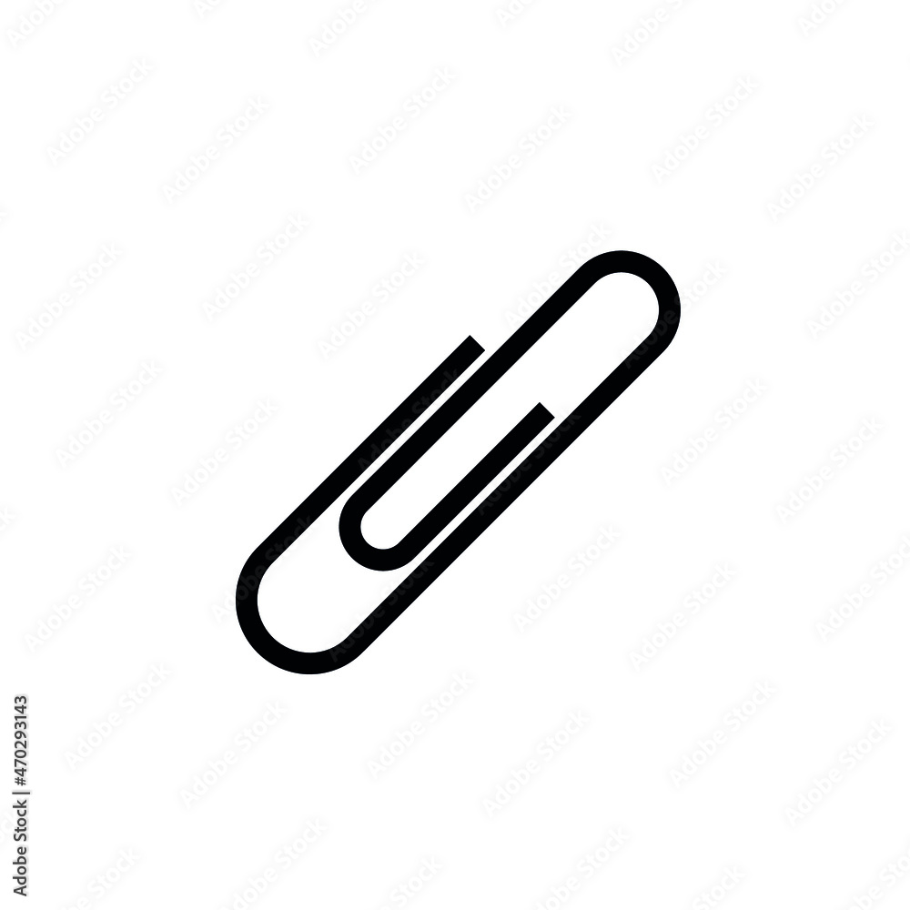 Paper clip icon. Vector sign. Isolated symbol on white background. Paper clip icon. Vector sign. Isolated symbol on white background.