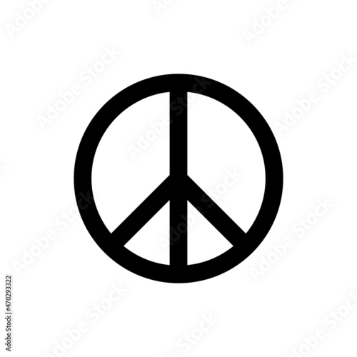 Peace sign, peace symbol, peace pictogram isolated on white background. International symbol of the antiwar movement of the disarmament of the world, raster.