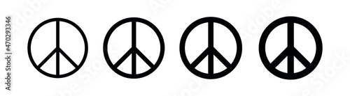 Canvas Print A set of peace signs of different thicknesses