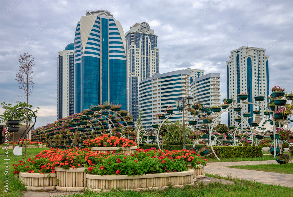 Fototapeta premium View of the complex of high-rise buildings 