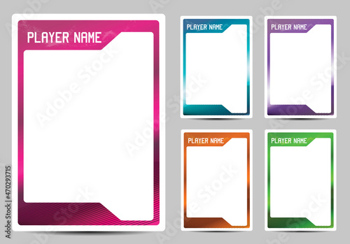 sport or game player card frame template design photo